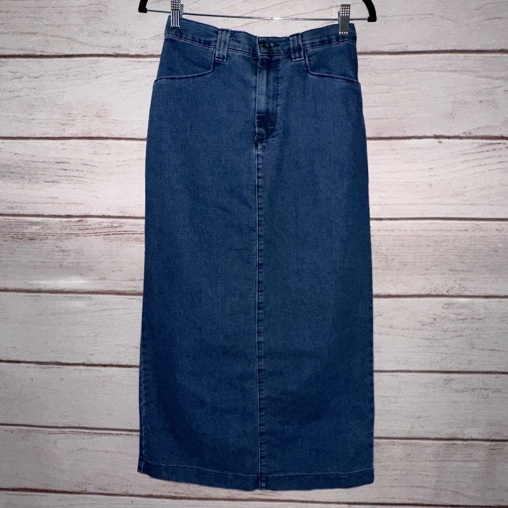 Lee Denim Straight Midi / Maxi Skirt | Size 10 Medium | High Waist | Office